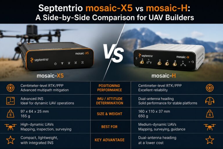 Septentrio mosaic-X5 vs mosaic-H: A Side-by-Side Comparison for UAV Builders