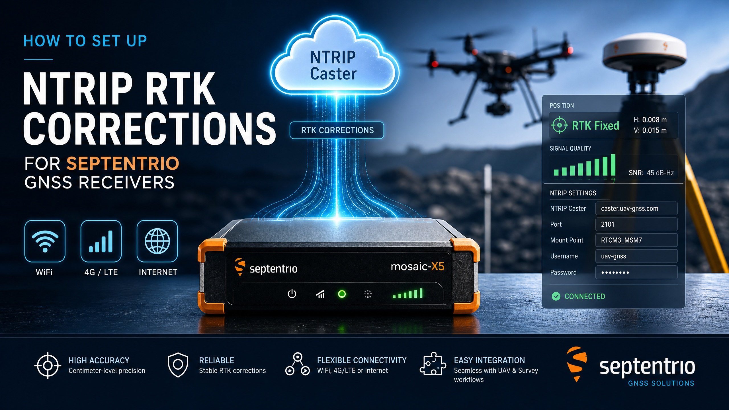How to Set Up NTRIP RTK Corrections for Septentrio GNSS Receivers