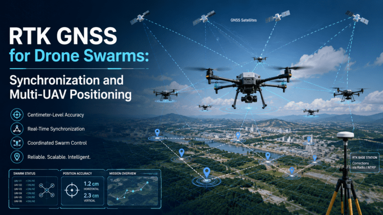 RTK GNSS for Drone Swarms: Synchronization and Multi-UAV Positioning