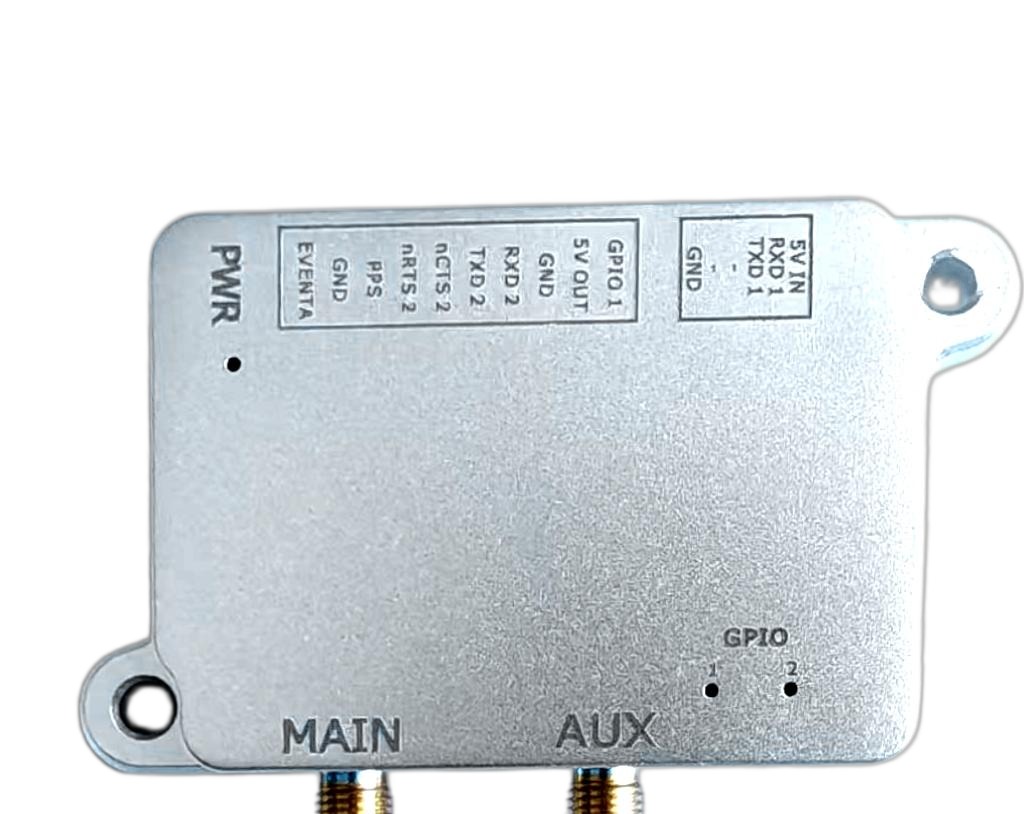 Eview HB56 multi-frequency GNSS receiver with a Septentrio mosaic-X5 core, showing connectors and pinout.