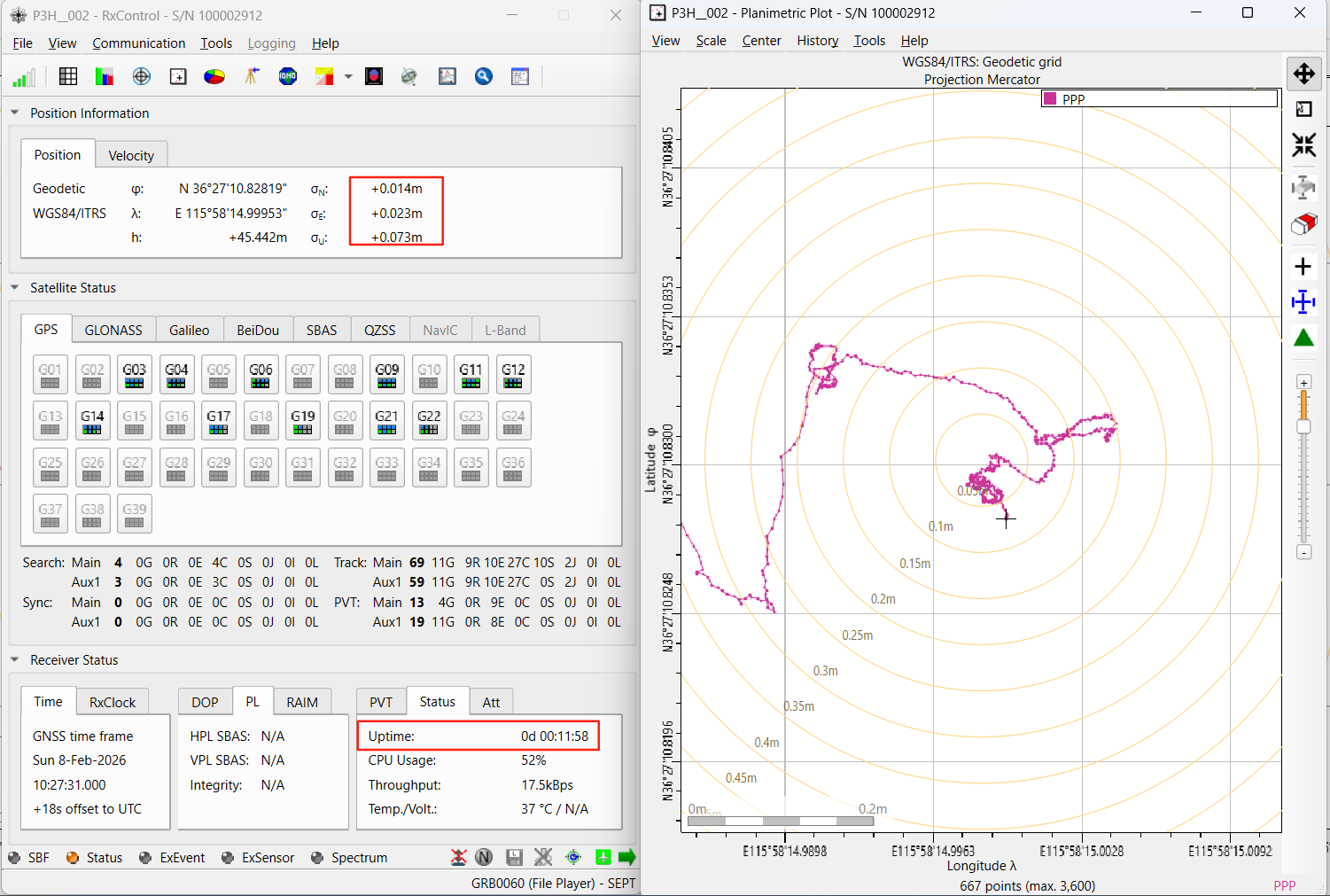 Galileo HAS convergence at 12 minutes - 10 cm reached