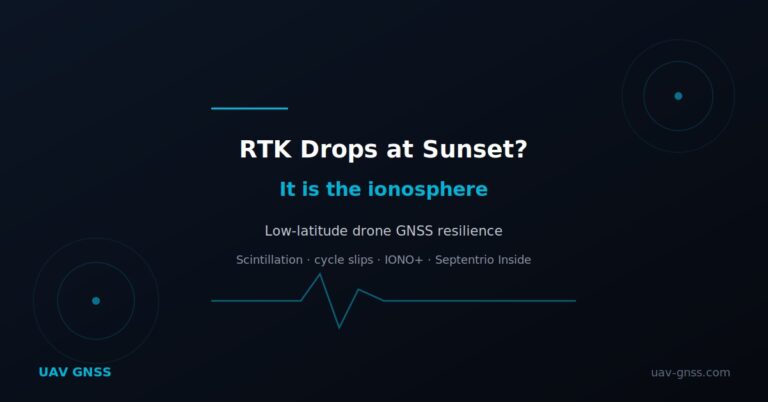 RTK drops at sunset in low latitudes: ionospheric scintillation and what IONO+ does about it