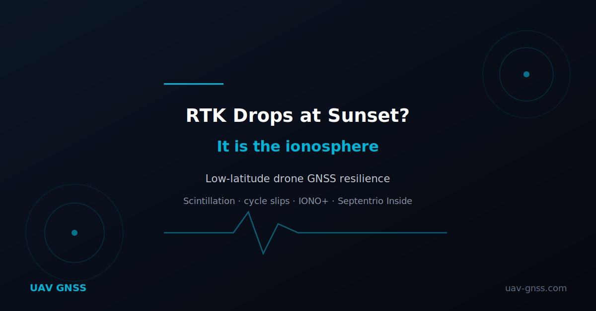 RTK drops at sunset in low latitudes: ionospheric scintillation and what IONO+ does about it